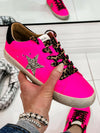 Neon Pink Star Sneaker-Sneakers-Krush Kandy, Women's Online Fashion Boutique Located in Phoenix, Arizona (Scottsdale Area)
