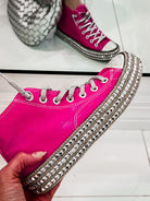 Pink Studded High Top Sneaker-Sneakers-Krush Kandy, Women's Online Fashion Boutique Located in Phoenix, Arizona (Scottsdale Area)