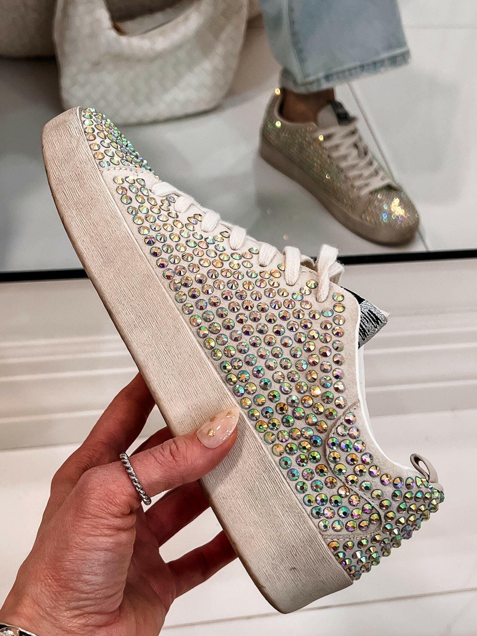 Starlight Stunner Rhinestone Sneaker-Sneakers-Krush Kandy, Women's Online Fashion Boutique Located in Phoenix, Arizona (Scottsdale Area)