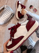 Concept CloudWalk: Burgundy & Silver Color Block Sneakers-Shoes-Krush Kandy, Women's Online Fashion Boutique Located in Phoenix, Arizona (Scottsdale Area)