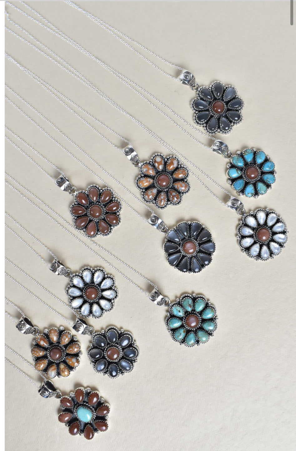 Daisy Days Sterling Silver & Stone Cluster Necklaces-Necklaces-Krush Kandy, Women's Online Fashion Boutique Located in Phoenix, Arizona (Scottsdale Area)
