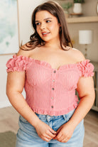In Fair Verona Button Up Crop in Pink-Short Sleeve Tops-Krush Kandy, Women's Online Fashion Boutique Located in Phoenix, Arizona (Scottsdale Area)