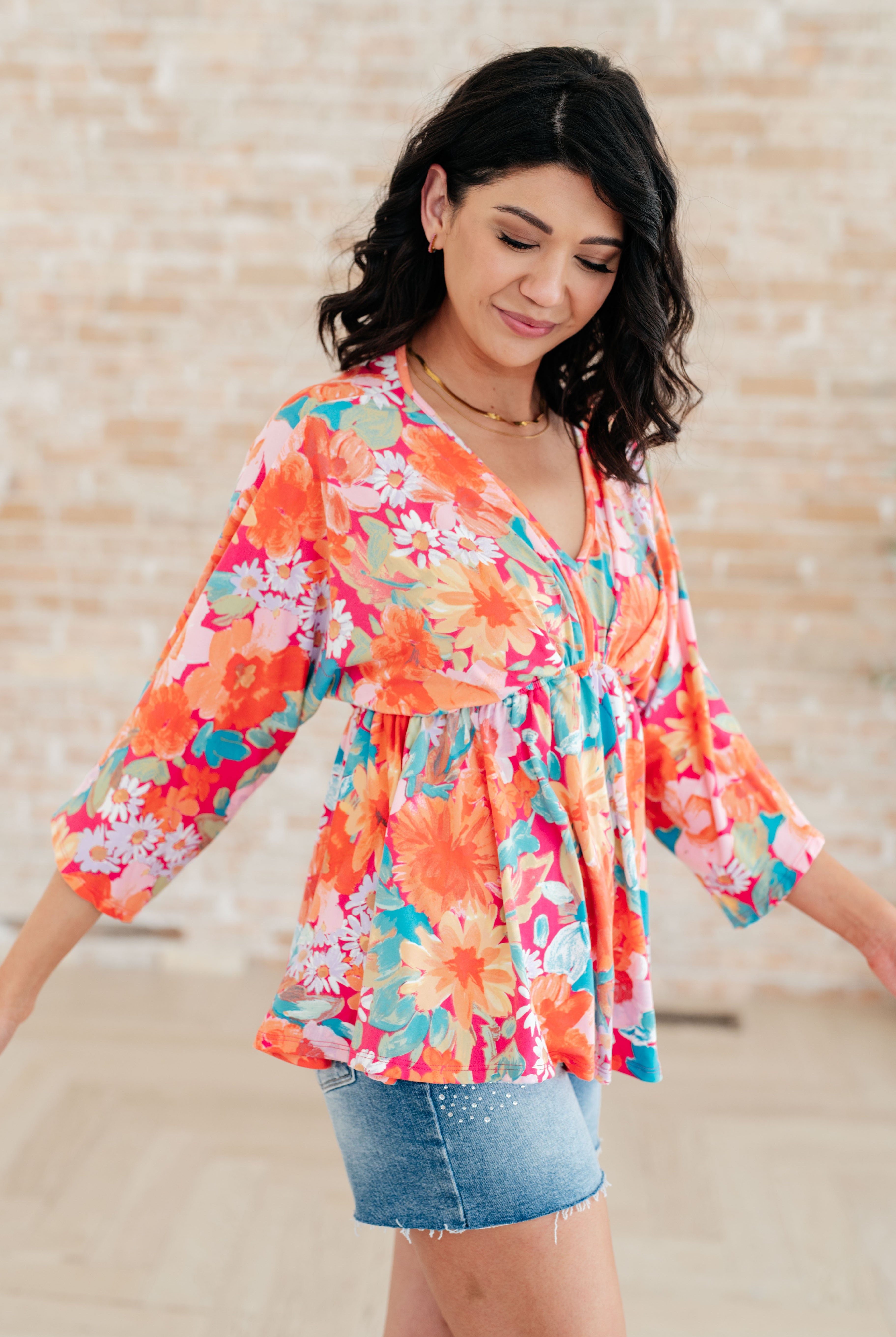 In Other Words, Hold My Hand V-Neck Blouse-Long Sleeve Tops-Krush Kandy, Women's Online Fashion Boutique Located in Phoenix, Arizona (Scottsdale Area)