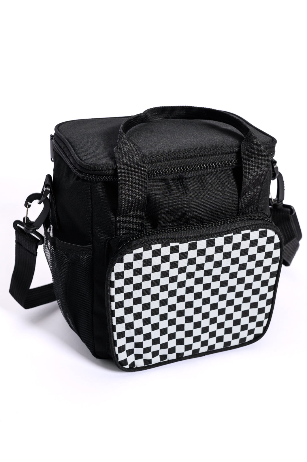 Insulated Checked Tote in Black-Purses & Bags-Krush Kandy, Women's Online Fashion Boutique Located in Phoenix, Arizona (Scottsdale Area)