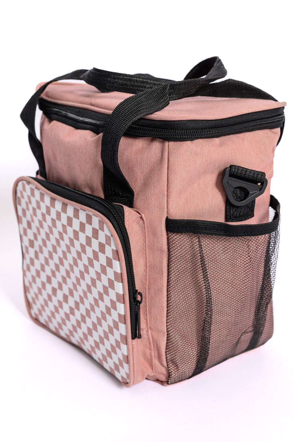 Insulated Checked Tote in Pink-Purses & Bags-Krush Kandy, Women's Online Fashion Boutique Located in Phoenix, Arizona (Scottsdale Area)
