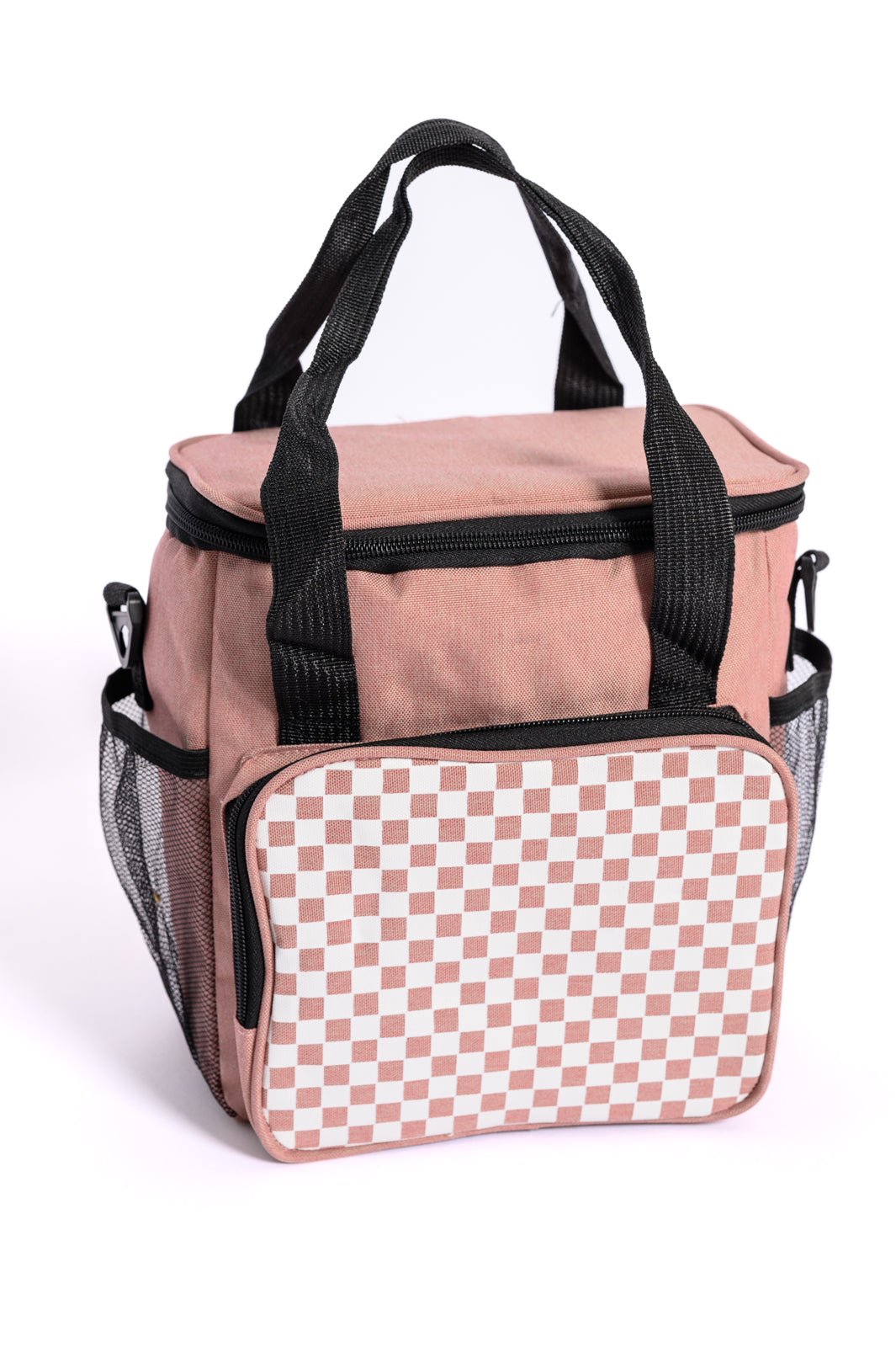 Insulated Checked Tote in Pink-Purses & Bags-Krush Kandy, Women's Online Fashion Boutique Located in Phoenix, Arizona (Scottsdale Area)