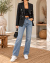 Ivy Lane Button Up Collared Neck Blazer
