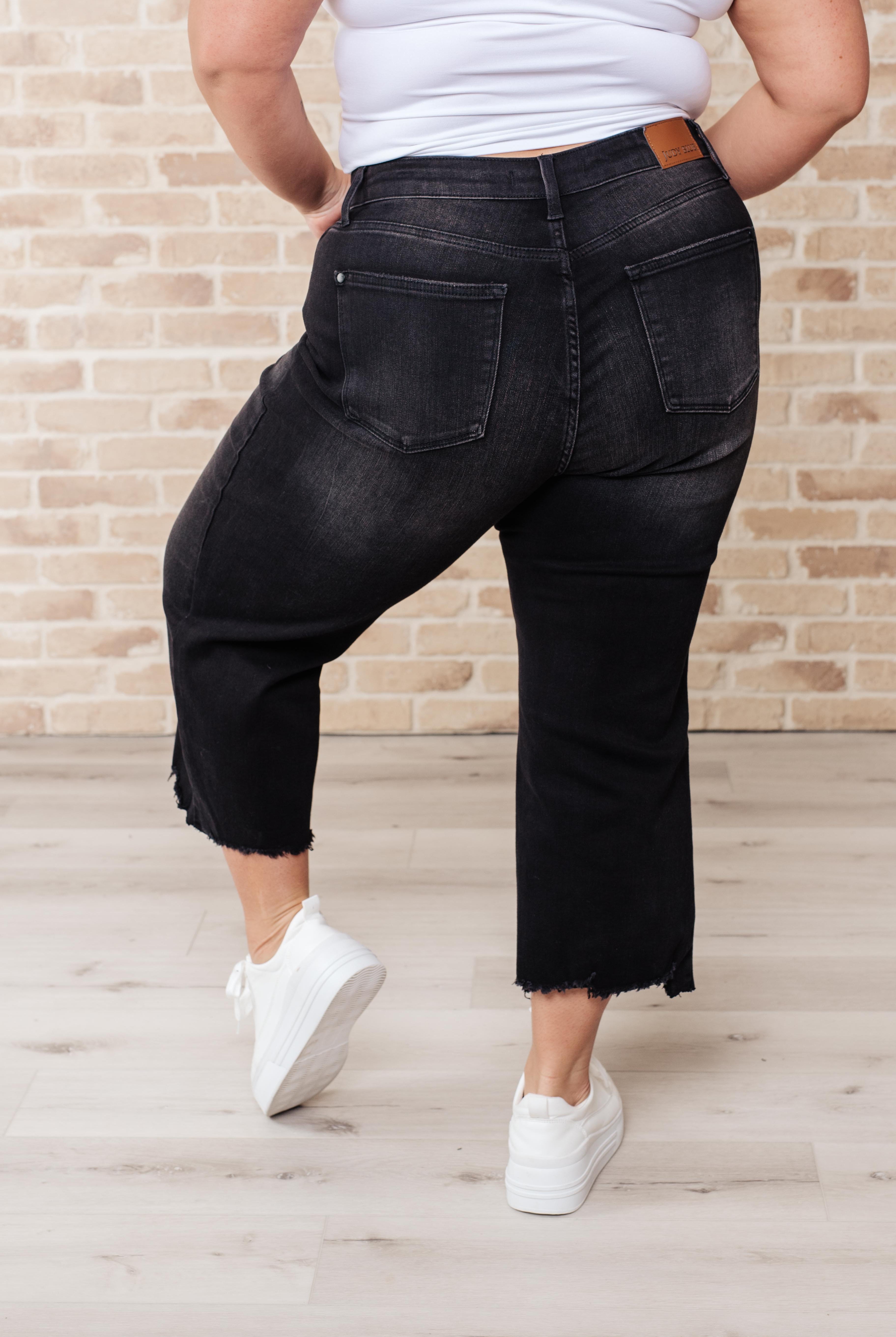 Ryan High Rise Button Fly Wide Leg Crop Jeans-Jeans-Krush Kandy, Women's Online Fashion Boutique Located in Phoenix, Arizona (Scottsdale Area)