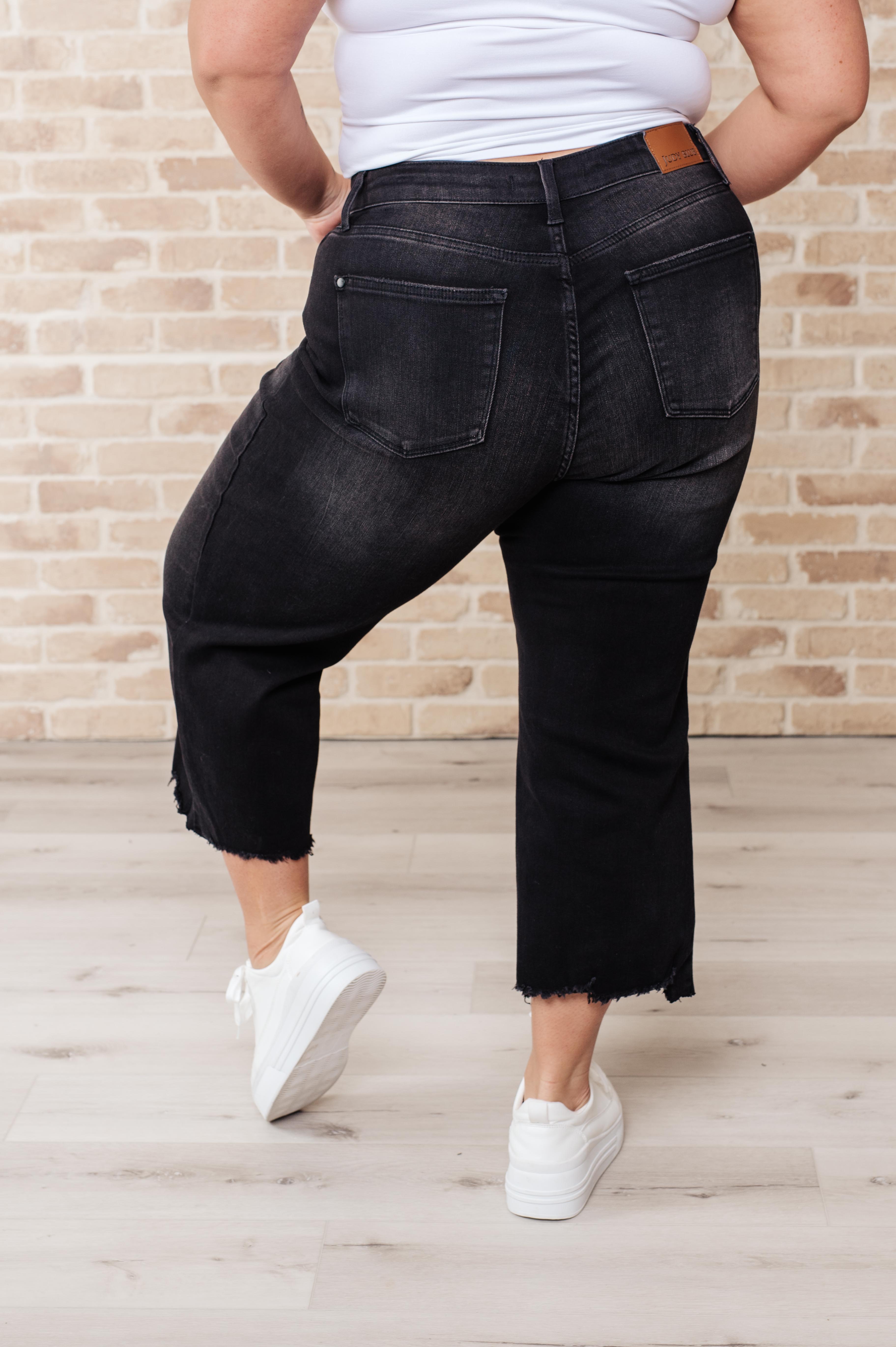 Judy Blue Ryan High Rise Button Fly Wide Leg Crop Jeans-Jeans-Krush Kandy, Women's Online Fashion Boutique Located in Phoenix, Arizona (Scottsdale Area)