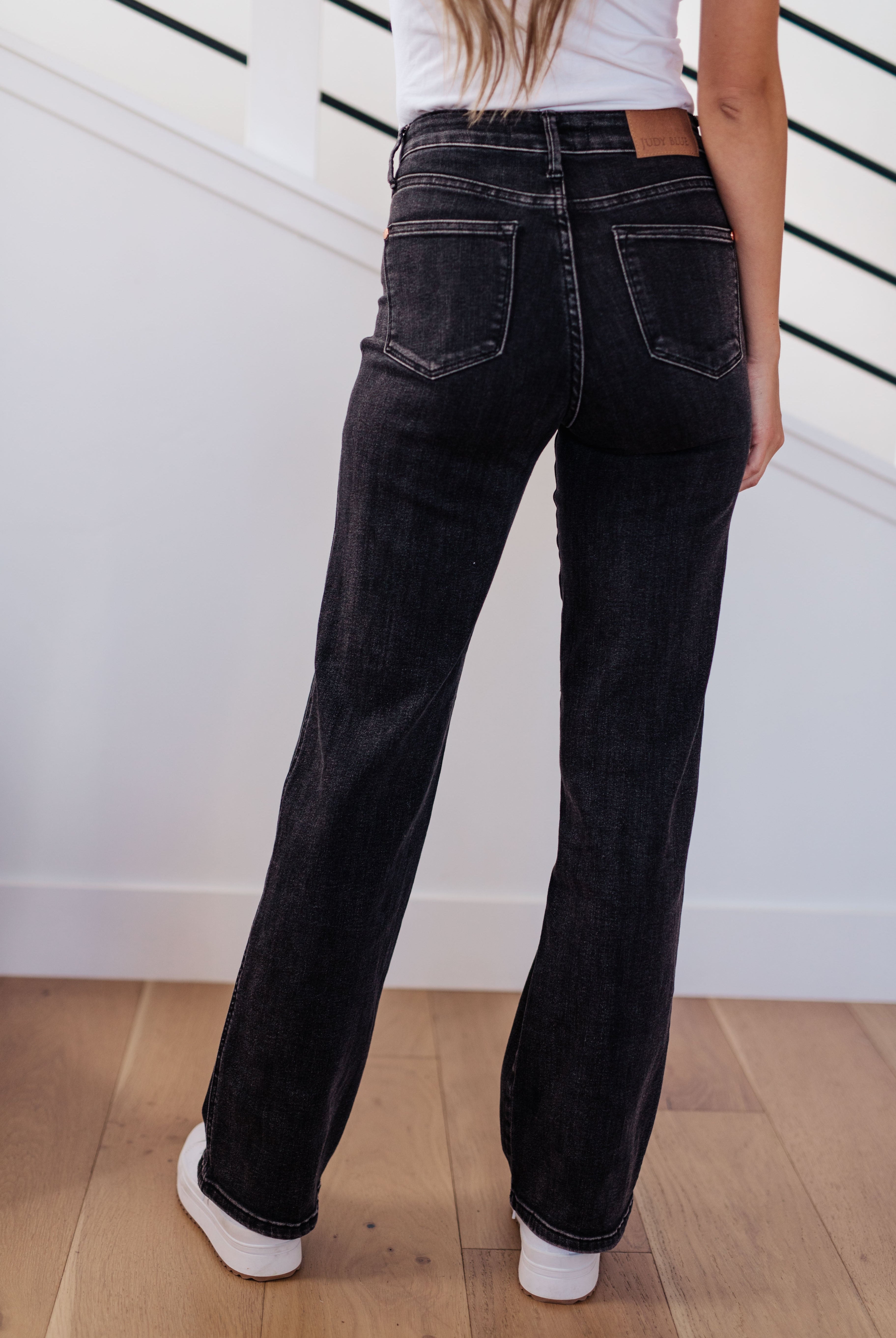 Joan High Rise Control Top Straight Jeans in Washed Black-Jeans-Krush Kandy, Women's Online Fashion Boutique Located in Phoenix, Arizona (Scottsdale Area)