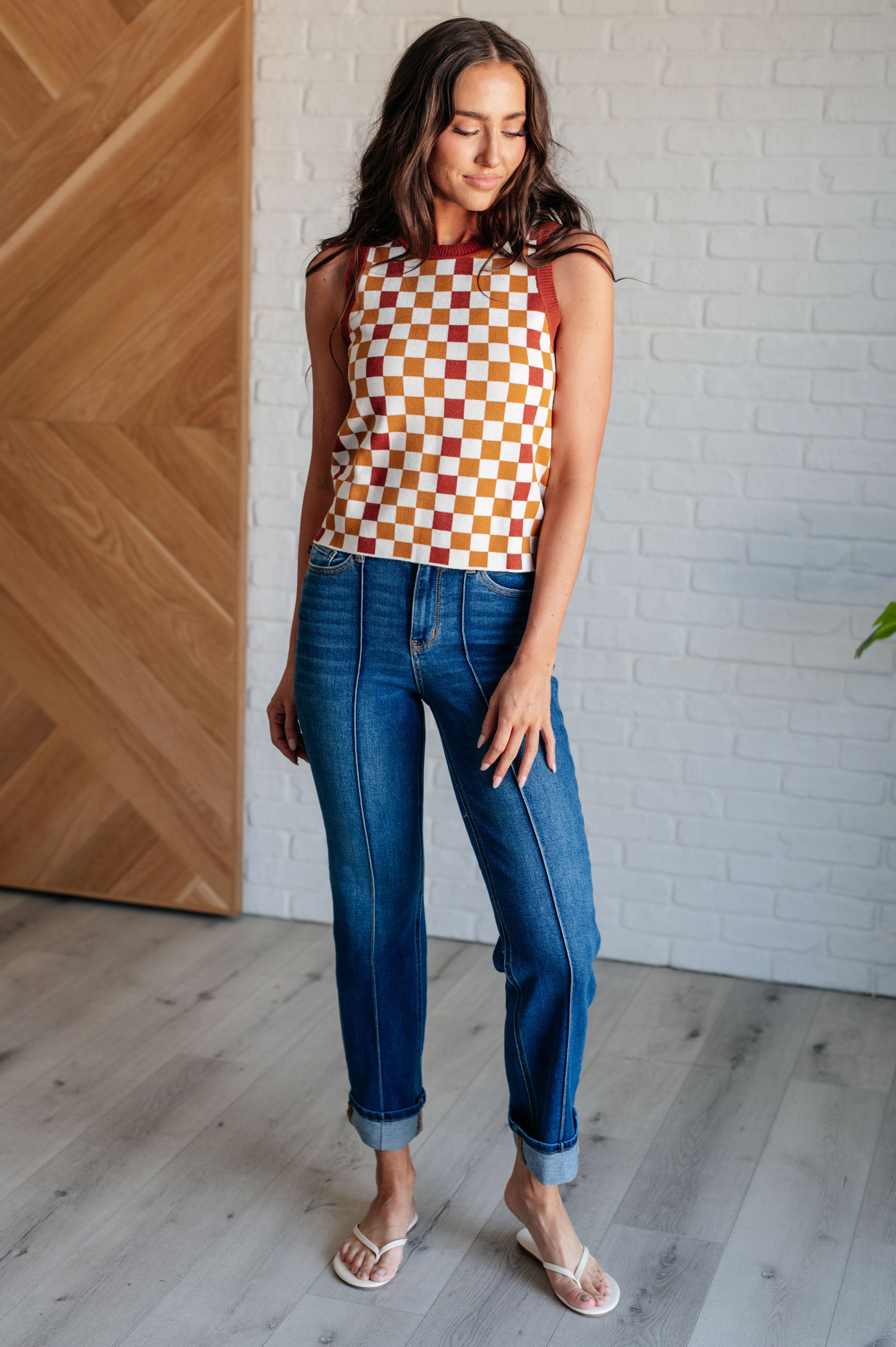 Keeping Score Checkered Tank-Tanks-Krush Kandy, Women's Online Fashion Boutique Located in Phoenix, Arizona (Scottsdale Area)