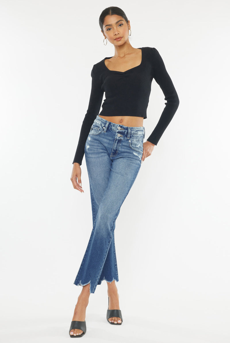 High Rise Slim Frayed Hem-Jeans-Krush Kandy, Women's Online Fashion Boutique Located in Phoenix, Arizona (Scottsdale Area)