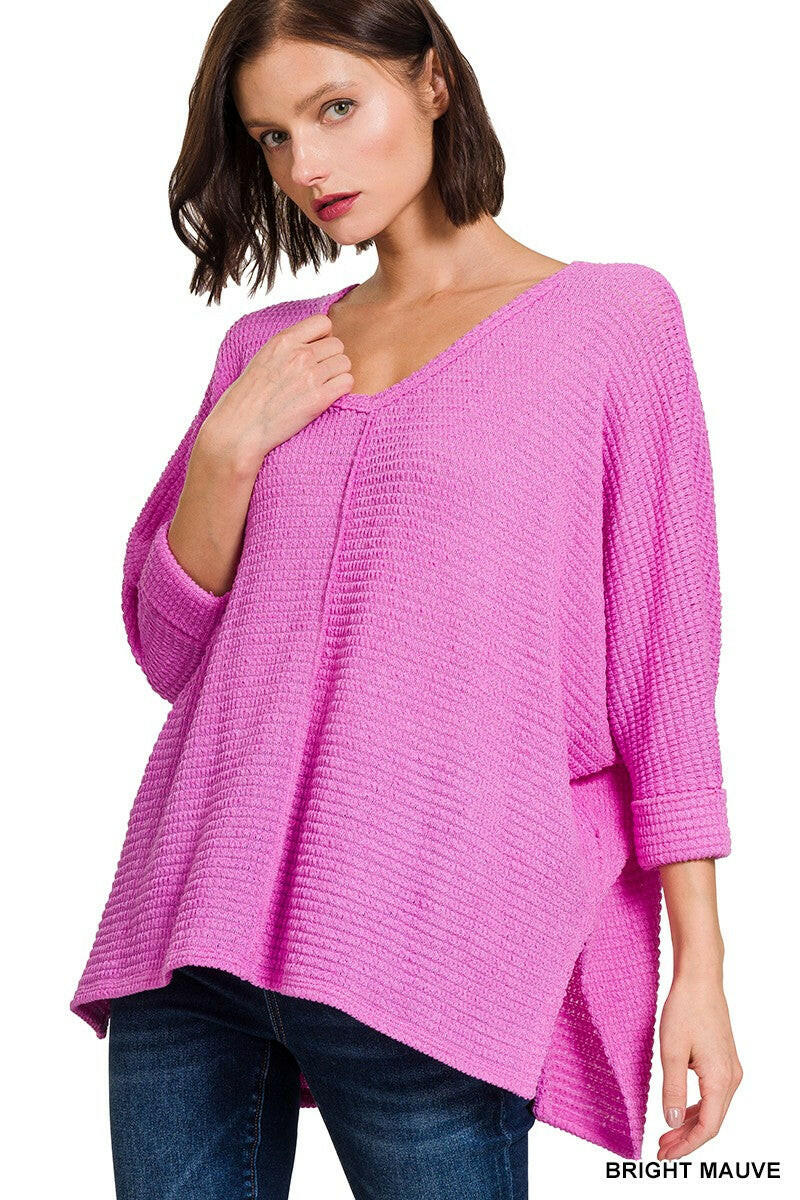 Tunnel Vision Hi-Low Jaquard Sweater-Sweaters-Krush Kandy, Women's Online Fashion Boutique Located in Phoenix, Arizona (Scottsdale Area)