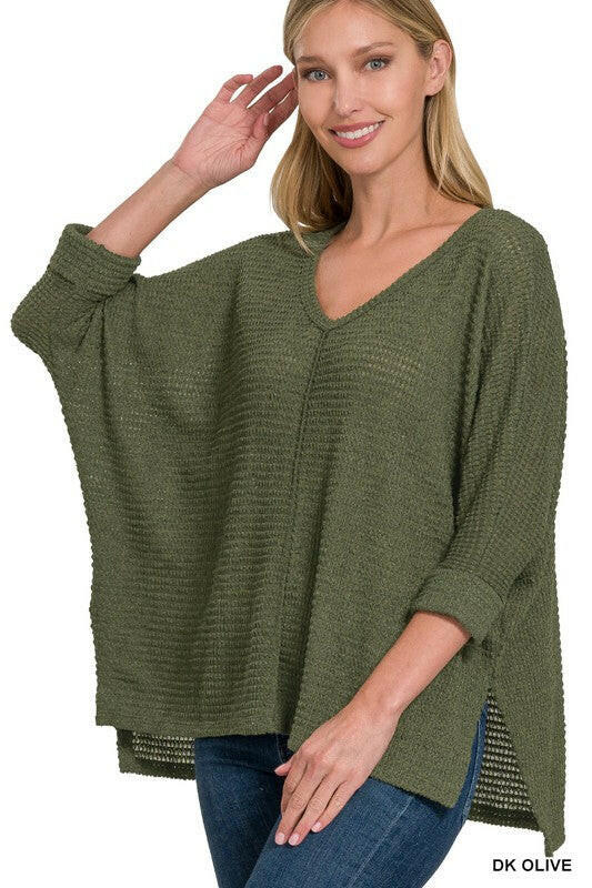 Tunnel Vision Hi-Low Jaquard Sweater-Sweaters-Krush Kandy, Women's Online Fashion Boutique Located in Phoenix, Arizona (Scottsdale Area)