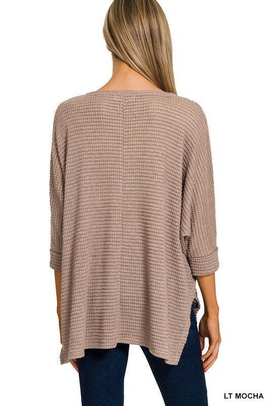 Tunnel Vision Hi-Low Jaquard Sweater-Sweaters-Krush Kandy, Women's Online Fashion Boutique Located in Phoenix, Arizona (Scottsdale Area)