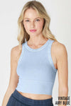 NIKIBIKI Vintage Ribbed High Neck Crop Top-Tanks-Krush Kandy, Women's Online Fashion Boutique Located in Phoenix, Arizona (Scottsdale Area)