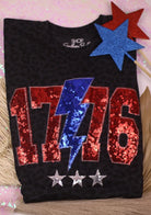 PREORDER 1776 USA Patriotic 4th of July Tee, Black-Graphic Tees-Krush Kandy, Women's Online Fashion Boutique Located in Phoenix, Arizona (Scottsdale Area)