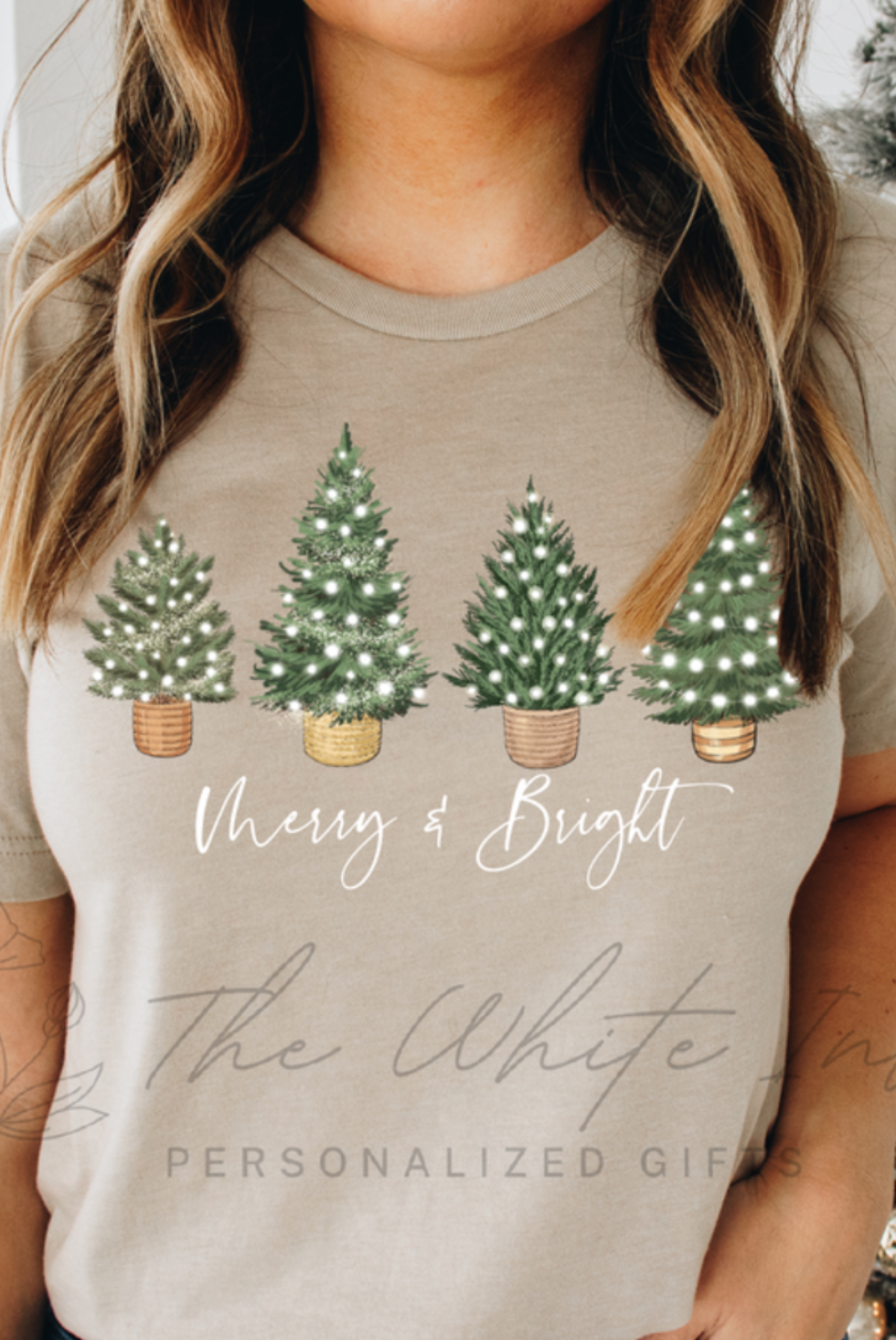 Christmas Tee Merry & Bright Trees Women's Graphic Tee-Graphic Tees-Krush Kandy, Women's Online Fashion Boutique Located in Phoenix, Arizona (Scottsdale Area)