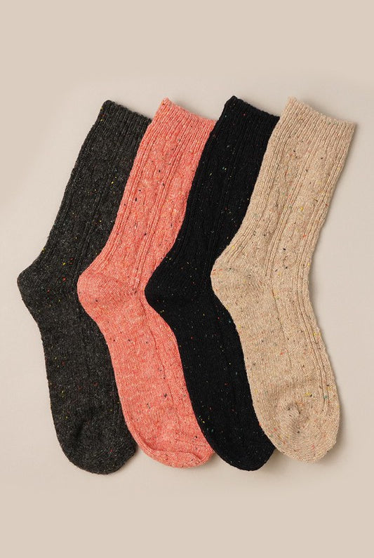 Women's Wool Blend Crew Length Socks-Socks-Krush Kandy, Women's Online Fashion Boutique Located in Phoenix, Arizona (Scottsdale Area)
