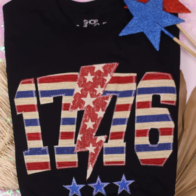 PREORDER 1776 USA Patriotic 4th of July Tee, Stripe-Graphic Tees-Krush Kandy, Women's Online Fashion Boutique Located in Phoenix, Arizona (Scottsdale Area)