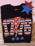 PREORDER 1776 USA Patriotic 4th of July Tee, Stripe-Graphic Tees-Krush Kandy, Women's Online Fashion Boutique Located in Phoenix, Arizona (Scottsdale Area)