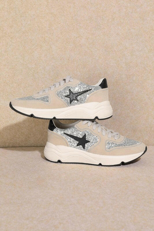 The Rowan Star Sneakers, Taupe-Sneakers-Krush Kandy, Women's Online Fashion Boutique Located in Phoenix, Arizona (Scottsdale Area)