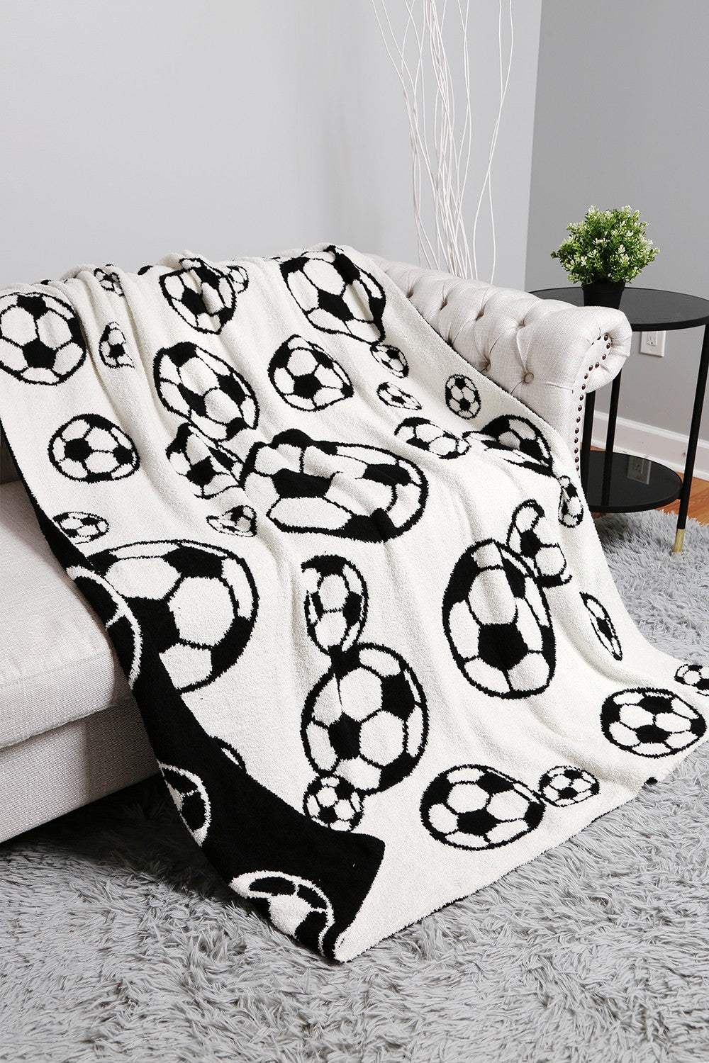 Soccer Reversible Throw Blanket-Blankets-Krush Kandy, Women's Online Fashion Boutique Located in Phoenix, Arizona (Scottsdale Area)