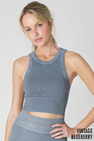 Vintage Ribbed High Neck Crop Top-Tanks-Krush Kandy, Women's Online Fashion Boutique Located in Phoenix, Arizona (Scottsdale Area)