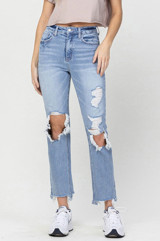Vervet 90's Vintage Distressed Dad Jeans-Jeans-Krush Kandy, Women's Online Fashion Boutique Located in Phoenix, Arizona (Scottsdale Area)
