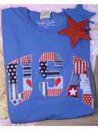 PREORDER Patchwork USA Patriotic 4th of July Short Sleeve-Graphic Tees-Krush Kandy, Women's Online Fashion Boutique Located in Phoenix, Arizona (Scottsdale Area)
