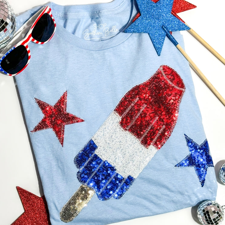 Popsicle Rocket Pop USA Patriotic 4th of July Tee-Graphic Tees-Krush Kandy, Women's Online Fashion Boutique Located in Phoenix, Arizona (Scottsdale Area)