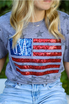 PREORDER USA Flag Patriotic 4th of July Tee-Graphic Tees-Krush Kandy, Women's Online Fashion Boutique Located in Phoenix, Arizona (Scottsdale Area)