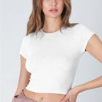 Ribbed Baby Tee-Short Sleeve Tops-Krush Kandy, Women's Online Fashion Boutique Located in Phoenix, Arizona (Scottsdale Area)