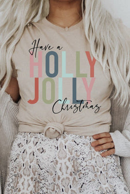 PRE ORDER Have A Holly Jolly Christmas Women's Graphic Tee-Graphic Tees-Krush Kandy, Women's Online Fashion Boutique Located in Phoenix, Arizona (Scottsdale Area)
