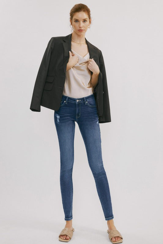 KanCan Mid Rise Light Distressed Super Skinny-Jeans-Krush Kandy, Women's Online Fashion Boutique Located in Phoenix, Arizona (Scottsdale Area)