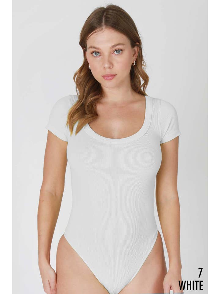 Scoop Neck Bodysuit-Bodysuits-Krush Kandy, Women's Online Fashion Boutique Located in Phoenix, Arizona (Scottsdale Area)
