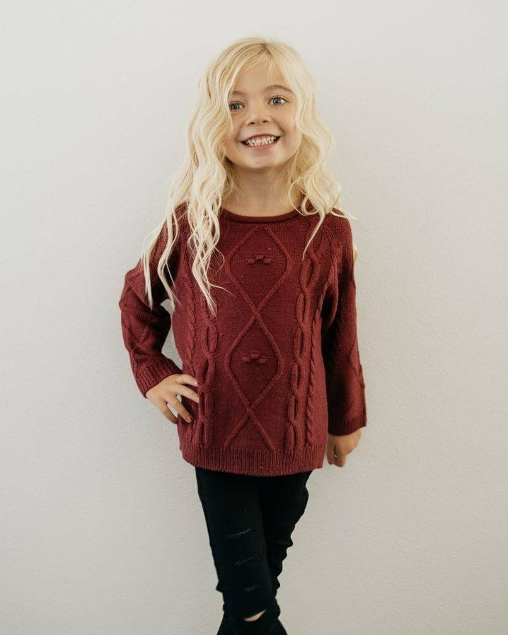 Mommy and Me Elizabeth Cable Knit Sweater-Kids-Krush Kandy, Women's Online Fashion Boutique Located in Phoenix, Arizona (Scottsdale Area)
