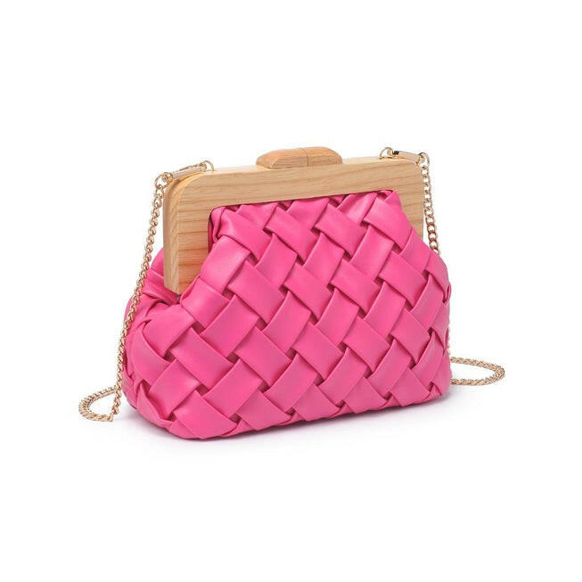 Woven WOODEN Clutch-Purses & Bags-Krush Kandy, Women's Online Fashion Boutique Located in Phoenix, Arizona (Scottsdale Area)