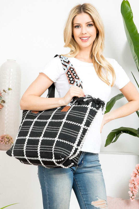 Checkered Pattern Strap Bag-Purses & Bags-Krush Kandy, Women's Online Fashion Boutique Located in Phoenix, Arizona (Scottsdale Area)