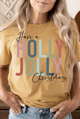 PRE ORDER Have A Holly Jolly Christmas Women's Graphic Tee-Graphic Tees-Krush Kandy, Women's Online Fashion Boutique Located in Phoenix, Arizona (Scottsdale Area)