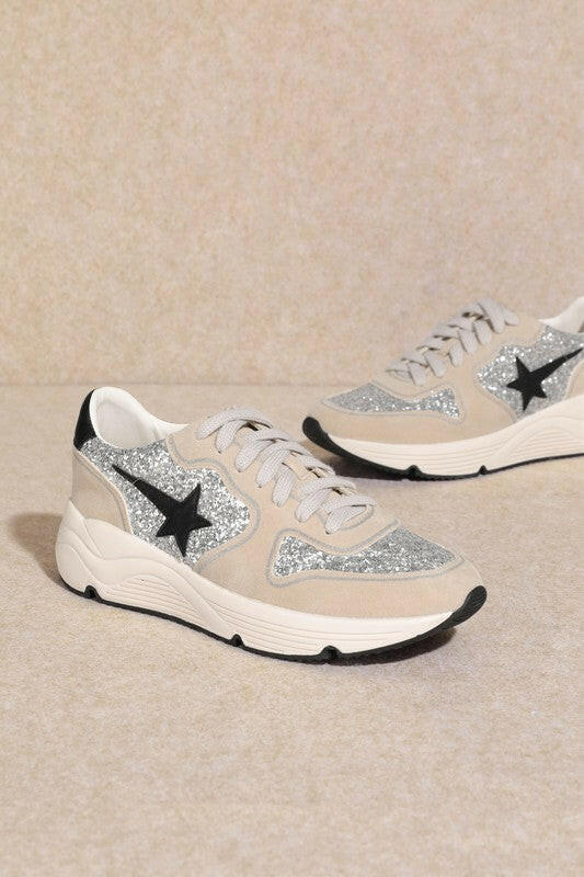 The Rowan Star Sneakers, Taupe-Sneakers-Krush Kandy, Women's Online Fashion Boutique Located in Phoenix, Arizona (Scottsdale Area)