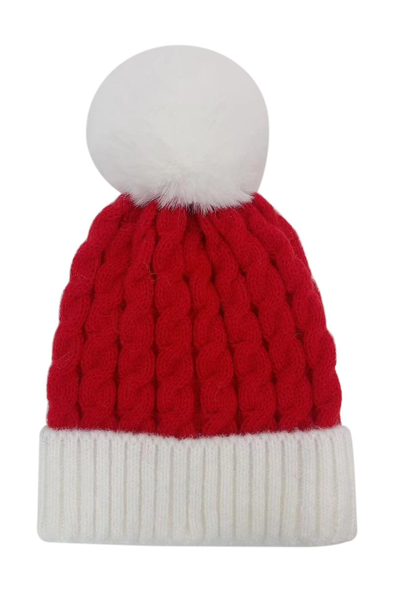 Holiday Thick Cable Beanie-Hats-Krush Kandy, Women's Online Fashion Boutique Located in Phoenix, Arizona (Scottsdale Area)