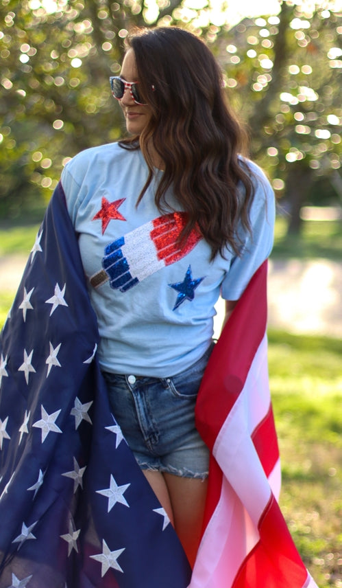 Popsicle Rocket Pop USA Patriotic 4th of July Tee-Graphic Tees-Krush Kandy, Women's Online Fashion Boutique Located in Phoenix, Arizona (Scottsdale Area)