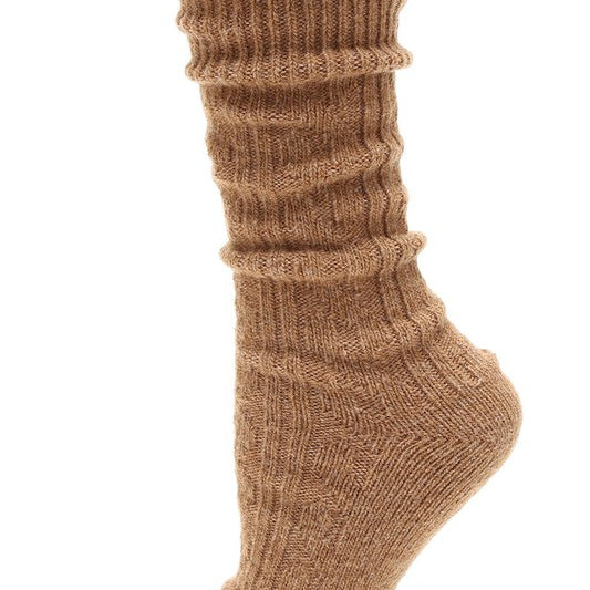 Women's Cable Knitted Wool Blend Crew Length Socks-Socks-Krush Kandy, Women's Online Fashion Boutique Located in Phoenix, Arizona (Scottsdale Area)