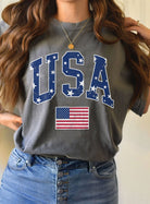 PREORDER America Star Flag Graphic Tee | Multiple Colors!-Graphic Tees-Krush Kandy, Women's Online Fashion Boutique Located in Phoenix, Arizona (Scottsdale Area)