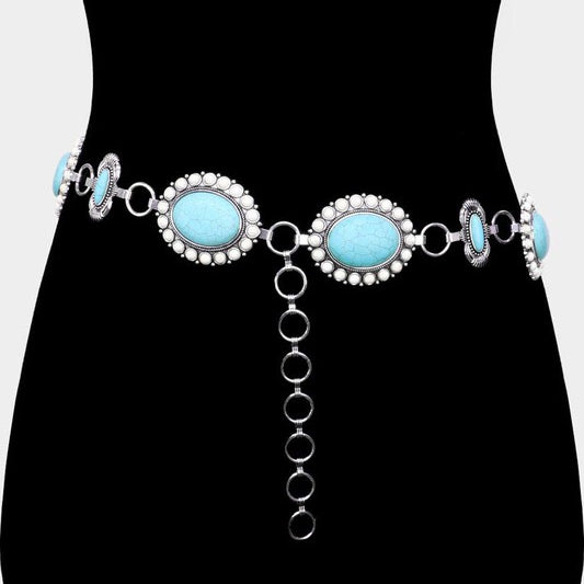 Accented Squash Blossom Link Belt-Belts-Krush Kandy, Women's Online Fashion Boutique Located in Phoenix, Arizona (Scottsdale Area)