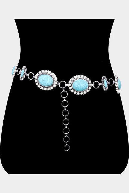 Accented Squash Blossom Link Belt-Belts-Krush Kandy, Women's Online Fashion Boutique Located in Phoenix, Arizona (Scottsdale Area)