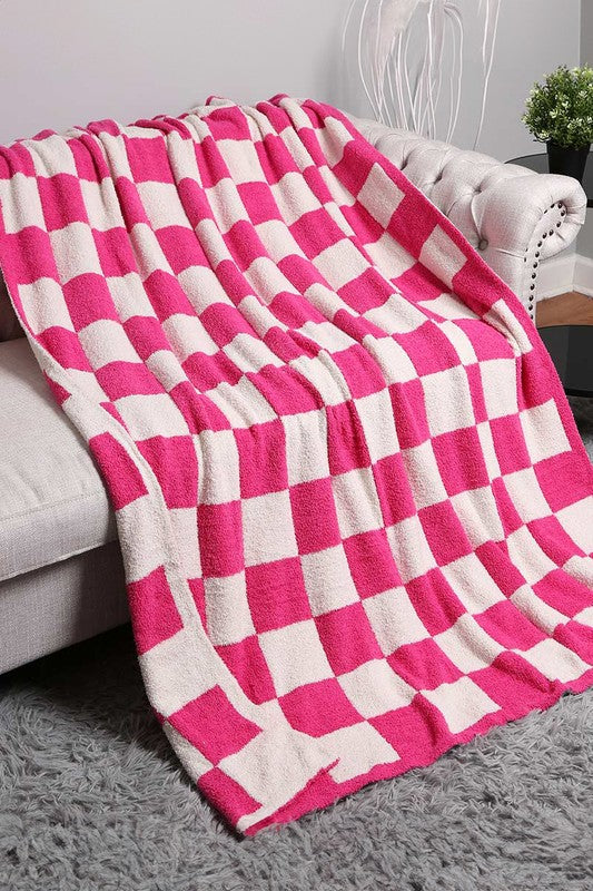 Reversible Checkerboard Patterned Throw Blanket-Blankets-Krush Kandy, Women's Online Fashion Boutique Located in Phoenix, Arizona (Scottsdale Area)