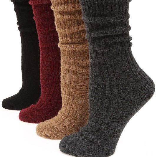 Women's Rib Knitted Wool Blend Crew Socks-Socks-Krush Kandy, Women's Online Fashion Boutique Located in Phoenix, Arizona (Scottsdale Area)