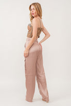 Ride or Die Satin Cargo Pants-Pants-Krush Kandy, Women's Online Fashion Boutique Located in Phoenix, Arizona (Scottsdale Area)